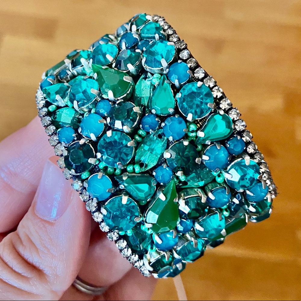 Emerald with turquoise cuff bracelet